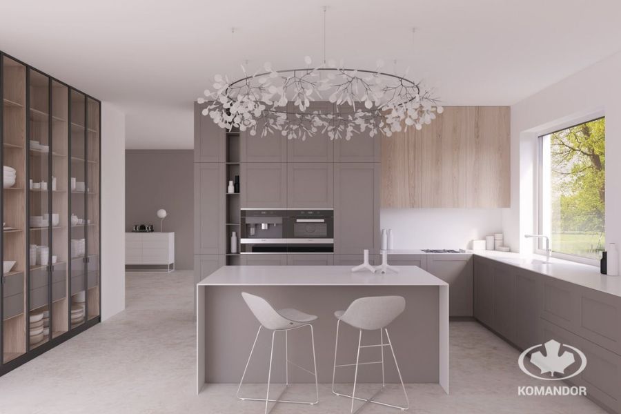 Nowoczesna kuchnia Komandor Projekt nowoczesnej kuchni od marki Komandor