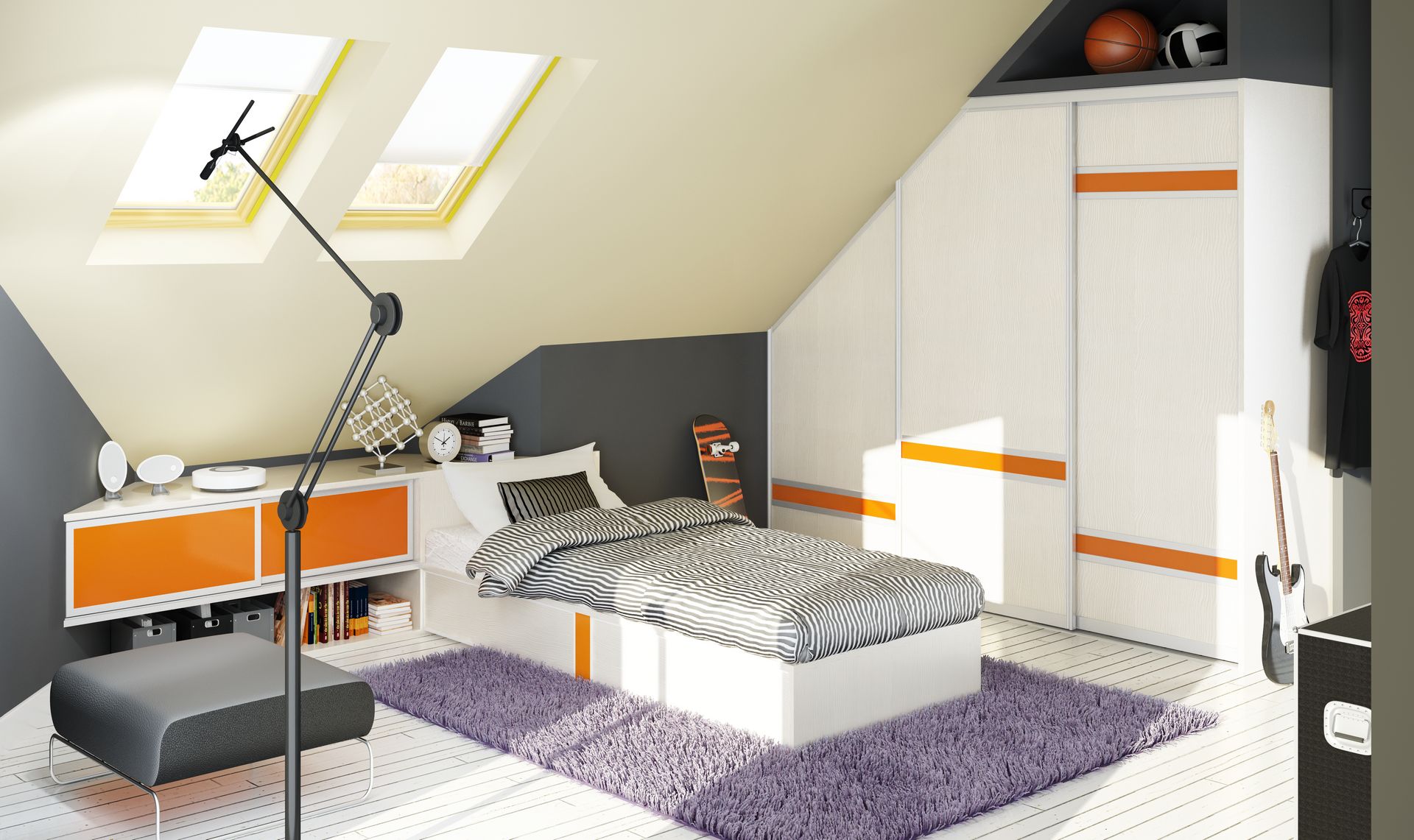 Szafy z drzwiami ze skosem