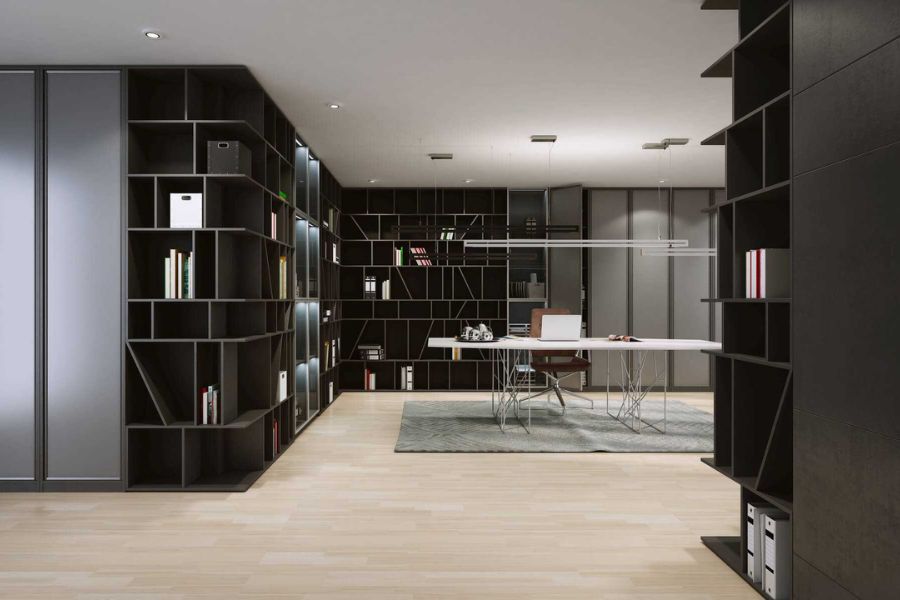 Szafa uchylna do biura - Komandor Kraków Szafa uchylna do biura połączona z regałem - Komandor